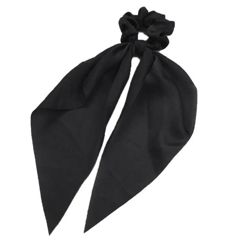 Chiffon Ponytail Scarf Bow Elastic Hair Rope Tie Scrunchies Ribbon Hair Bands - Coffee