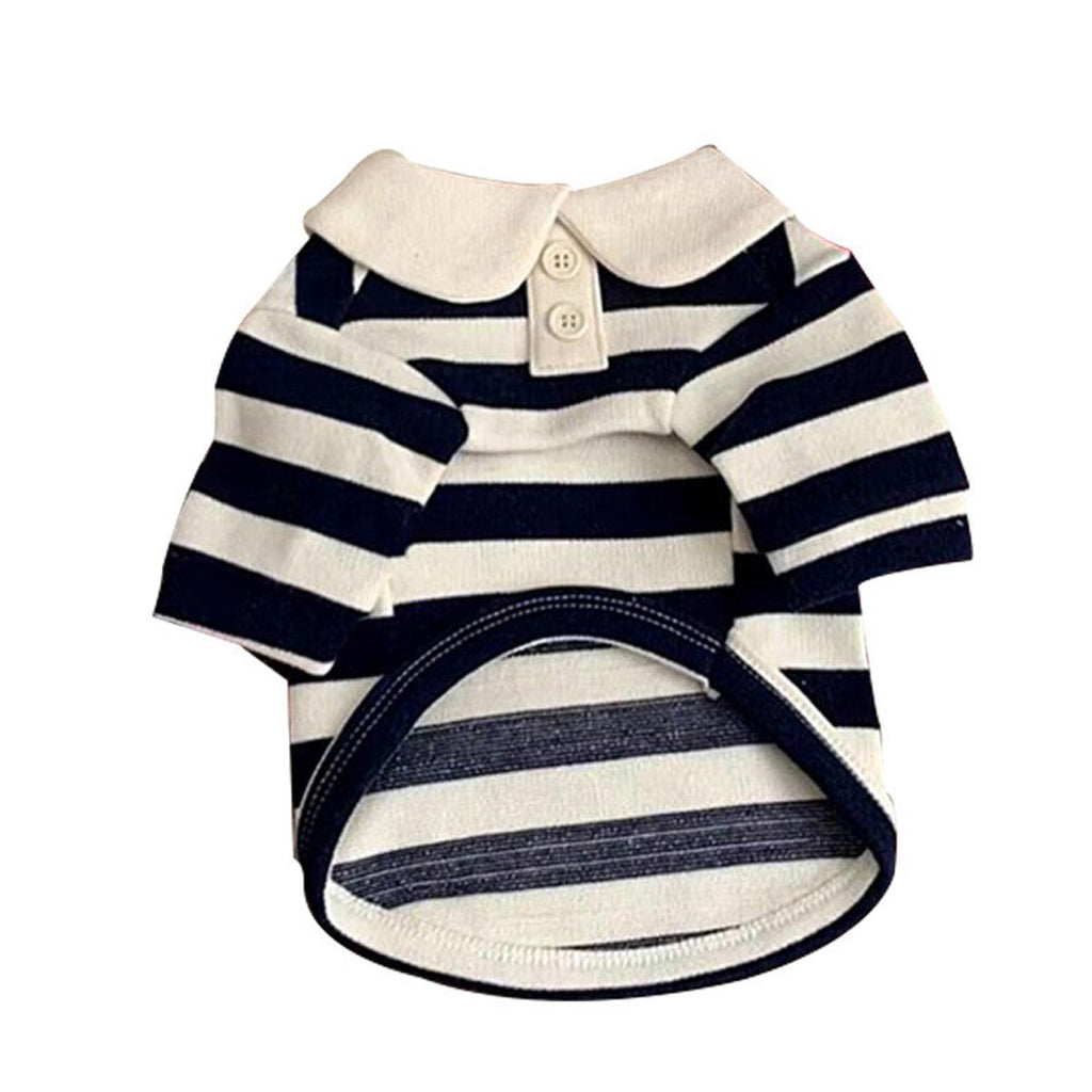 Short Sleeve Summer Striped Pet Tee Round Neck Comfortable Shirt for Dogs Cats - XL