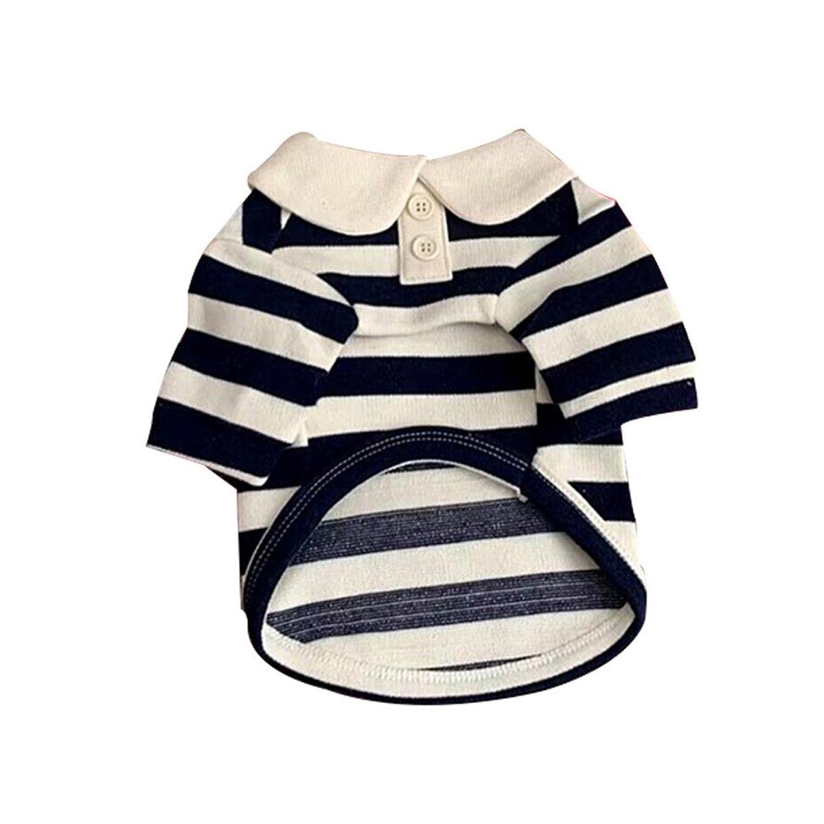 Short Sleeve Summer Striped Pet Tee Round Neck Comfortable Shirt for Dogs Cats - XXL