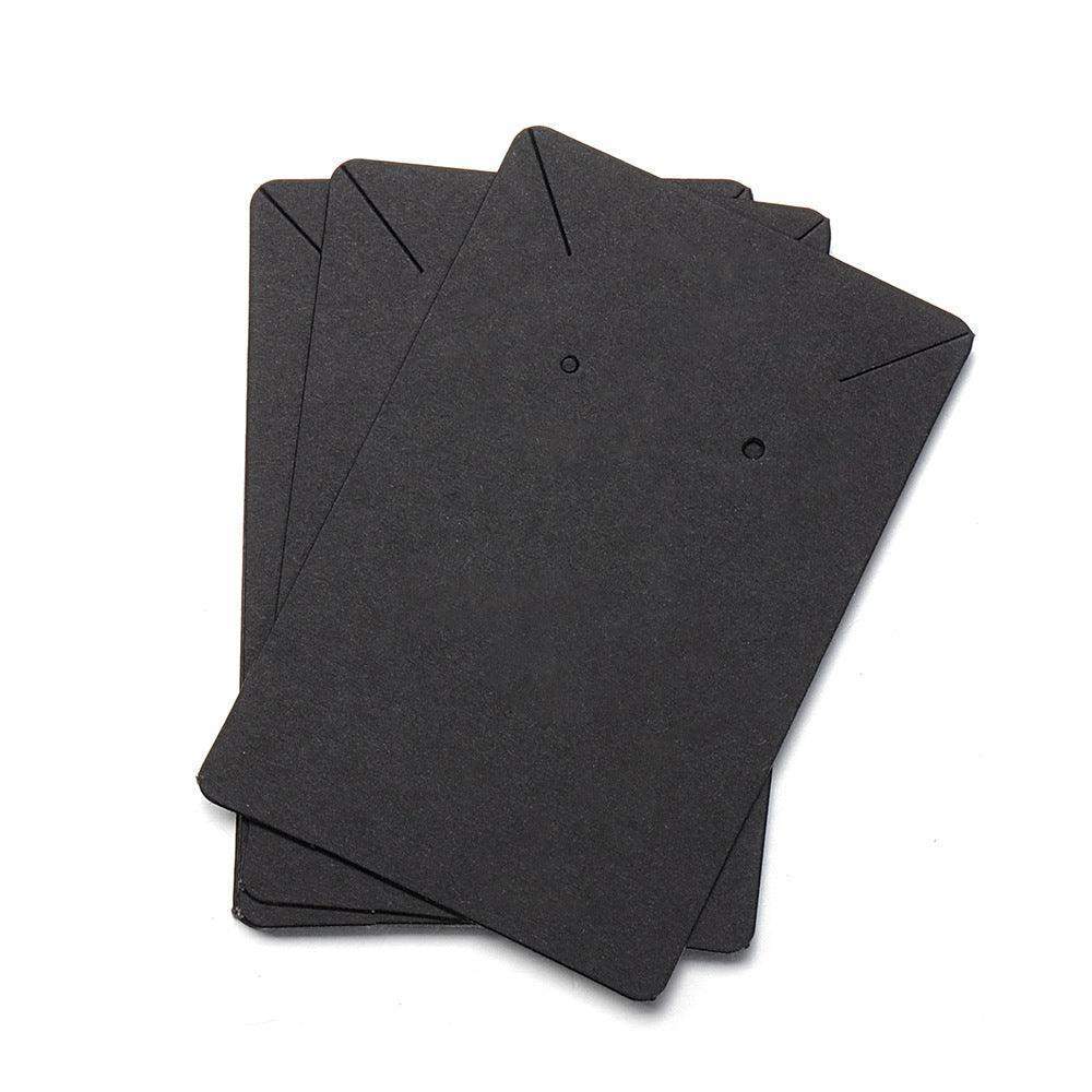 40pcs Jewellery Display Cards Necklace Earring Holder Kraft Paper 6x9cm - Black
