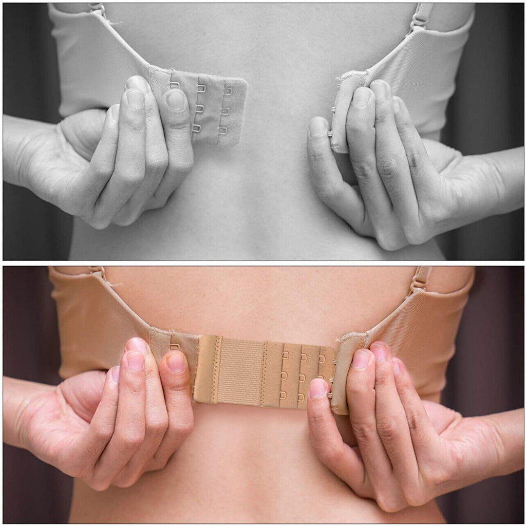 Maternity Strap Clip On Bra Extender Extension 2 Hooks Ladies Plus Size - White