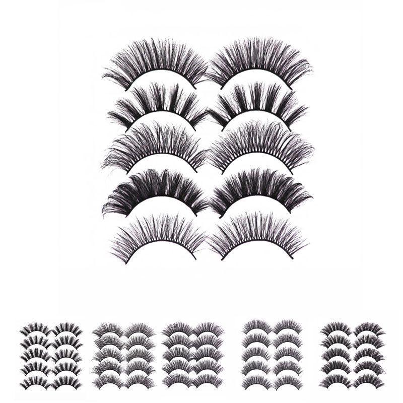 5 Pairs 3D Thick Mink Fake False Eyelashes Natural Long Wispy Makeup Lashes Au - 3D-52
