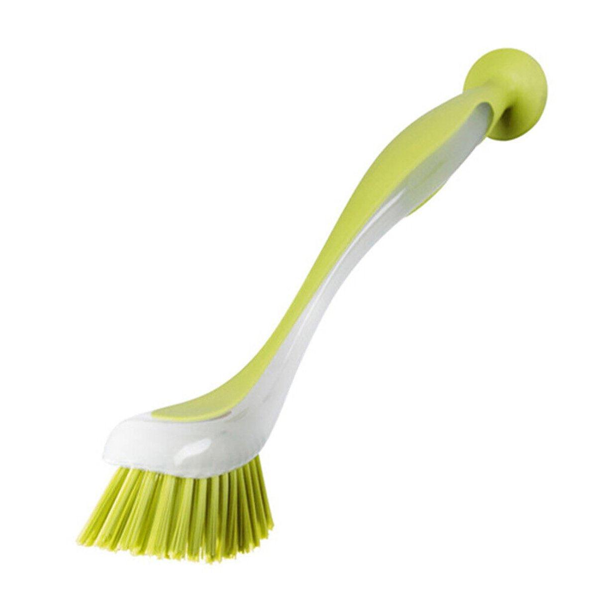 Multi Functional Long Handle Cleaning Brush Vertical Suction Kitchen Brush - Red