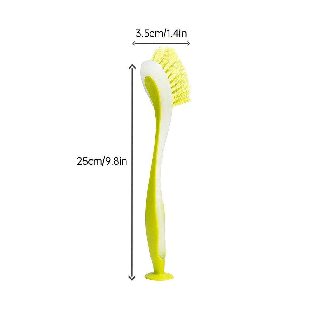 Multi Functional Long Handle Cleaning Brush Vertical Suction Kitchen Brush - Yellow