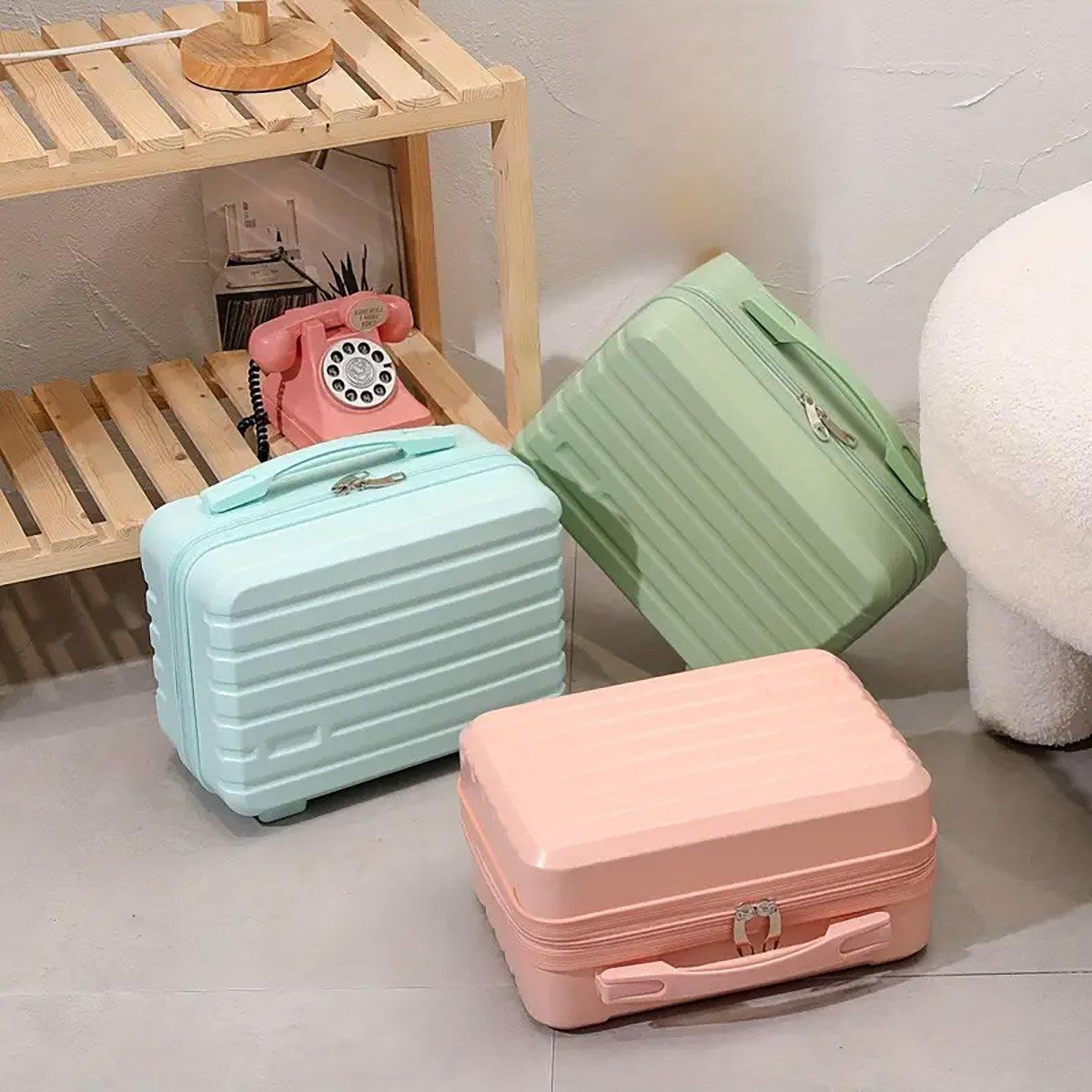 Portable 14 Inch Suitcase Mini Small Travel Storage Hand Gift Box - Green