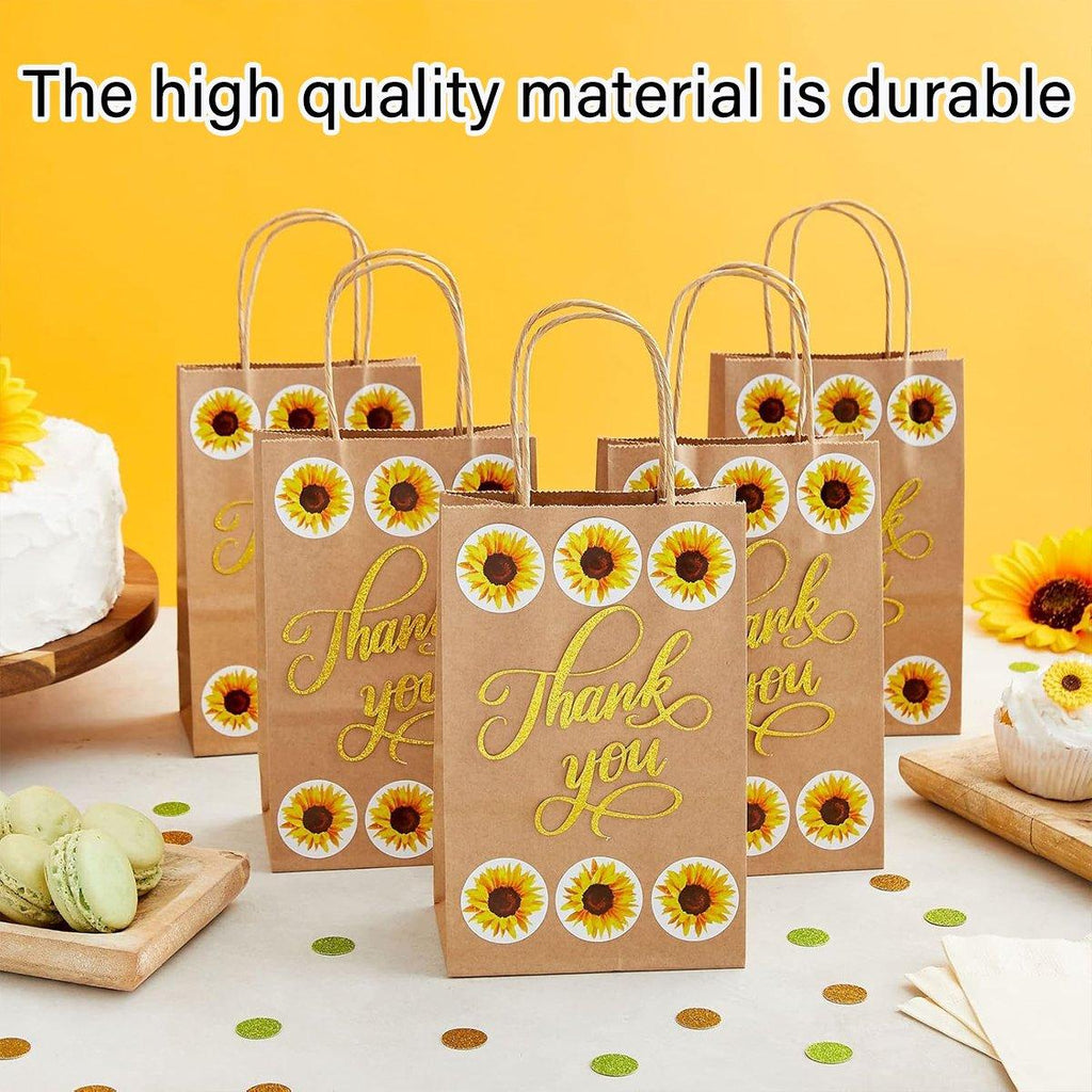 2 Rolls Sunflower Stickers Handmade Flower Decoration Labels for Craft Projects