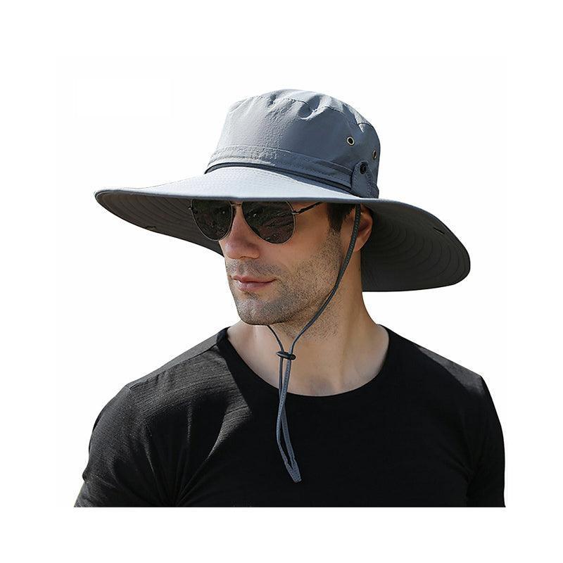 Outdoor Uv Protection Sun Hat Wide Brim Cap Quick-Drying Hat For Fishing Hiking - Green