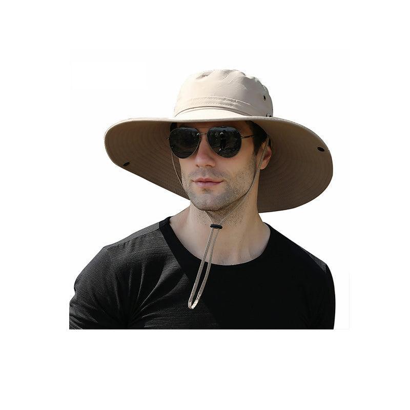 Outdoor Uv Protection Sun Hat Wide Brim Cap Quick-Drying Hat For Fishing Hiking - Grey