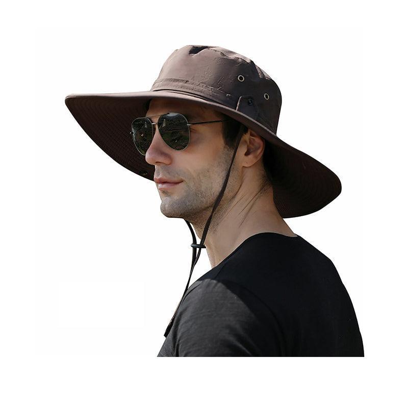 Outdoor Uv Protection Sun Hat Wide Brim Cap Quick-Drying Hat For Fishing Hiking - Grey