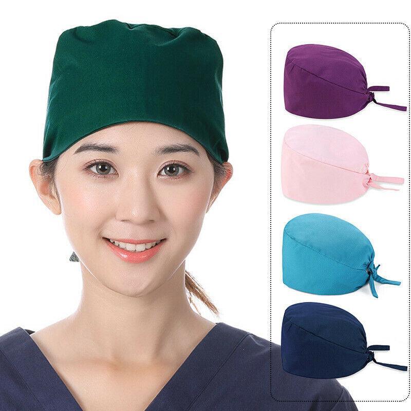 100% Cotton Unisex Surgical Scrub Cap for Doctors & Nurses - Light Blue
