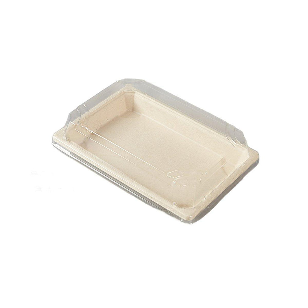 50pcs Eco-Friendly Sushi Box Rectangular Biodegradable Lunch Packaging Plate - 13.9 cm x 7.9 cm x 4.5 cm