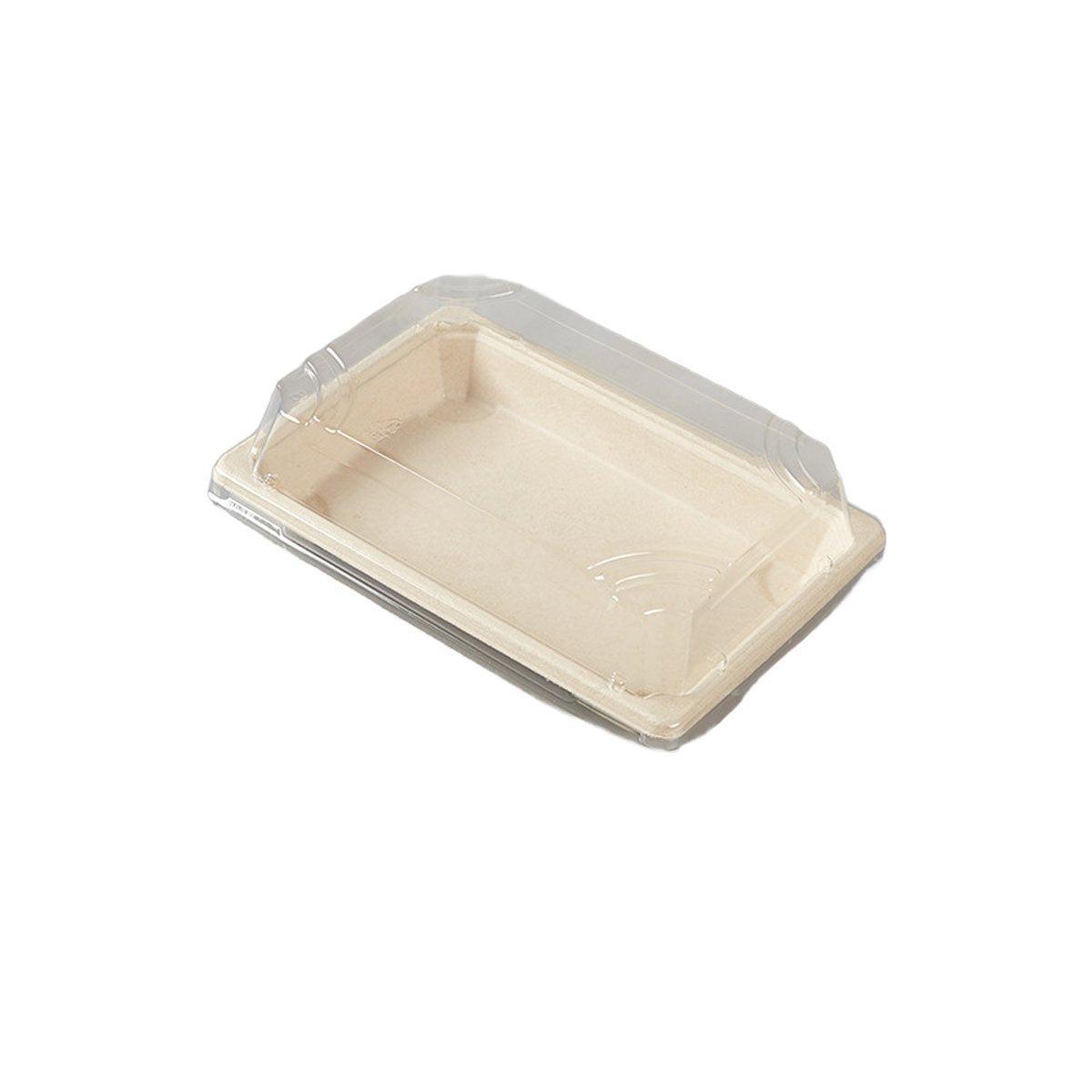 50pcs Eco-Friendly Sushi Box Rectangular Biodegradable Lunch Packaging Plate - 16 cm x 9 cm x 4.5 cm