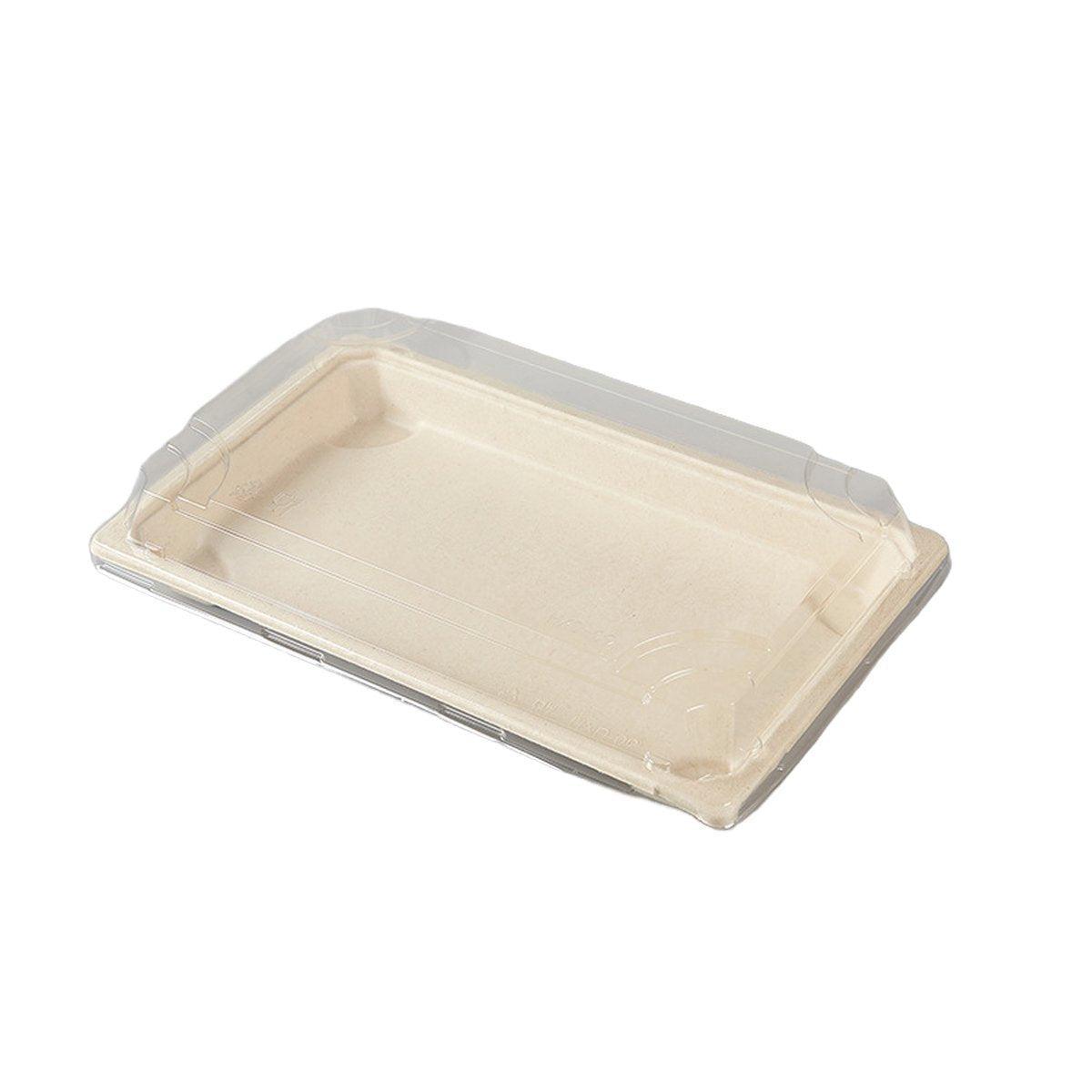 50pcs Eco-Friendly Sushi Box Rectangular Biodegradable Lunch Packaging Plate - 16 cm x 9 cm x 4.5 cm