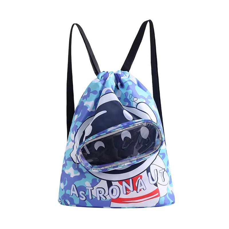 Waterproof Swim Backpack Durable Storage Bag Beach Pool Outdoor Travel - Blue-Large (Double layer)
