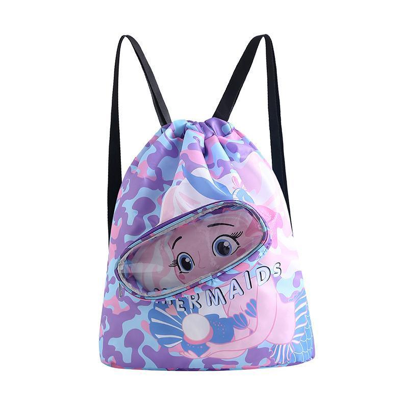 Waterproof Swim Backpack Durable Storage Bag Beach Pool Outdoor Travel - Blue-Large (Double layer)