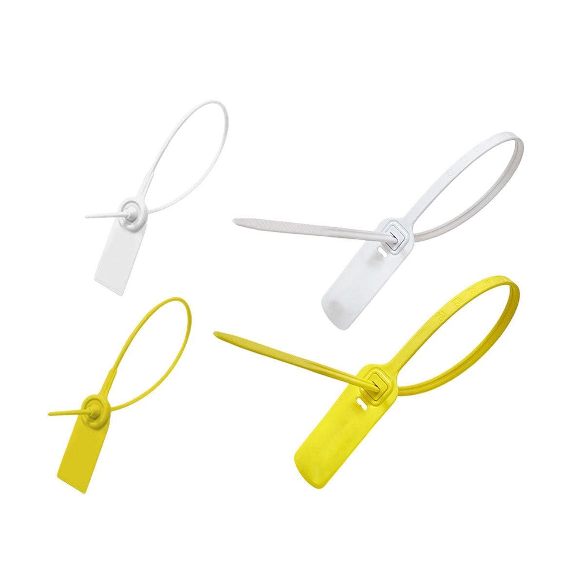 100pcs Plastic Seal Security Tags Plastic Label Tabs Ties for Luggage Bags - White-400mm