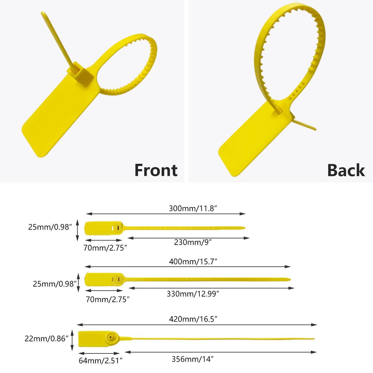 100pcs Plastic Seal Security Tags Plastic Label Tabs Ties for Luggage Bags - White-400mm