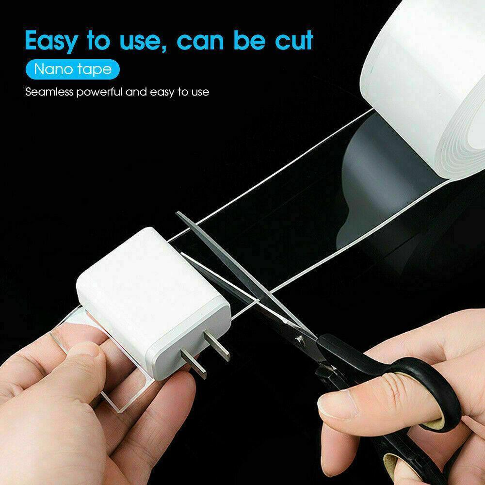 Double Sided Nano Tape Transparent Reusable Adhesive Gel Grip for Home Office - 5cm*1m*1mm (1 Unit)