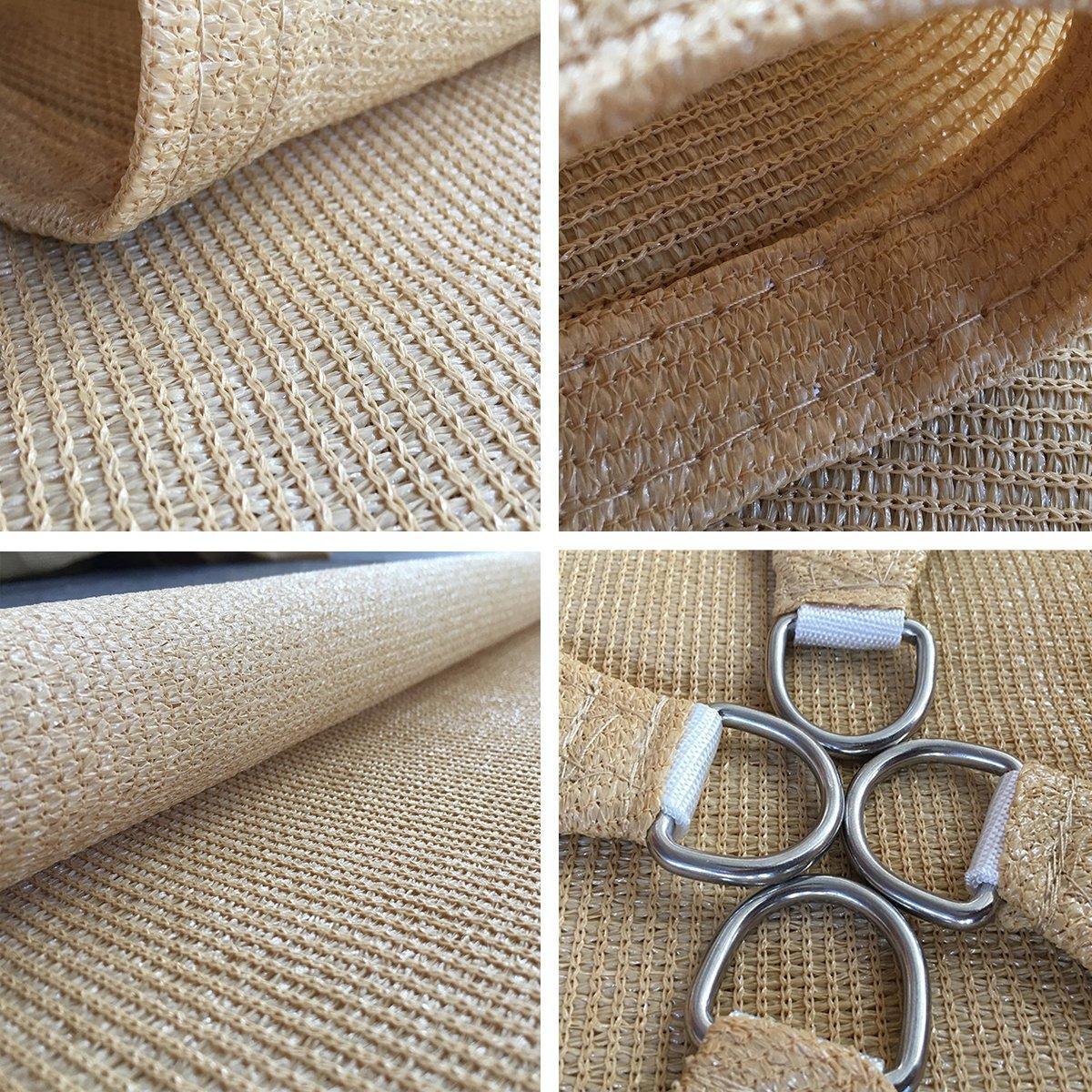 Outdoor Breathable Shade Sail Canopy Triangle Square Patio Garden Sun Shade - 2*4m（Rectangular）