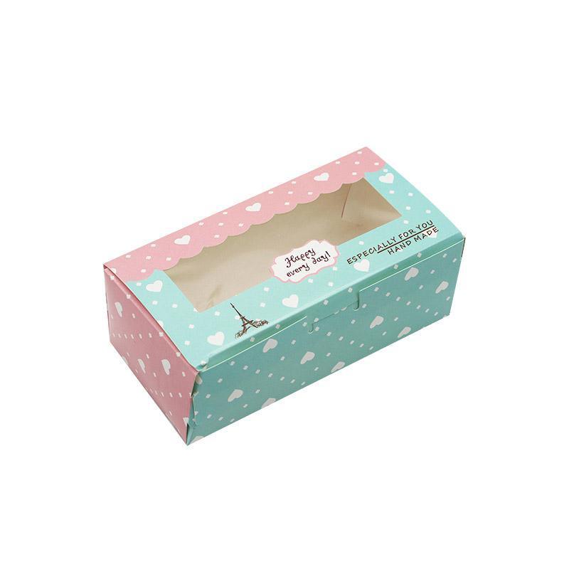 50PCS Set of 2 Premium Cake Packaging Boxes Clear Window Food Grade Cardboard - Gradient Colour-50pcs