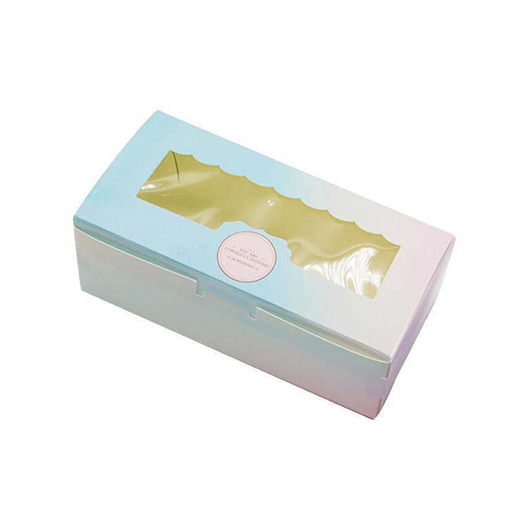 50PCS Set of 2 Premium Cake Packaging Boxes Clear Window Food Grade Cardboard - Gradient Colour-50pcs