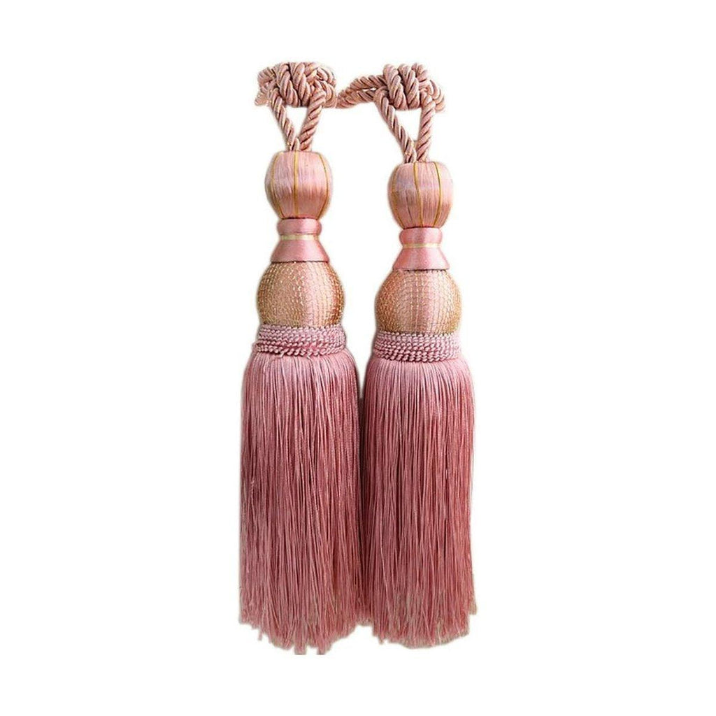 1pair Curtain Tiebacks Hanging Balls Tassel Rope Decorative Curtain Holders - Purple