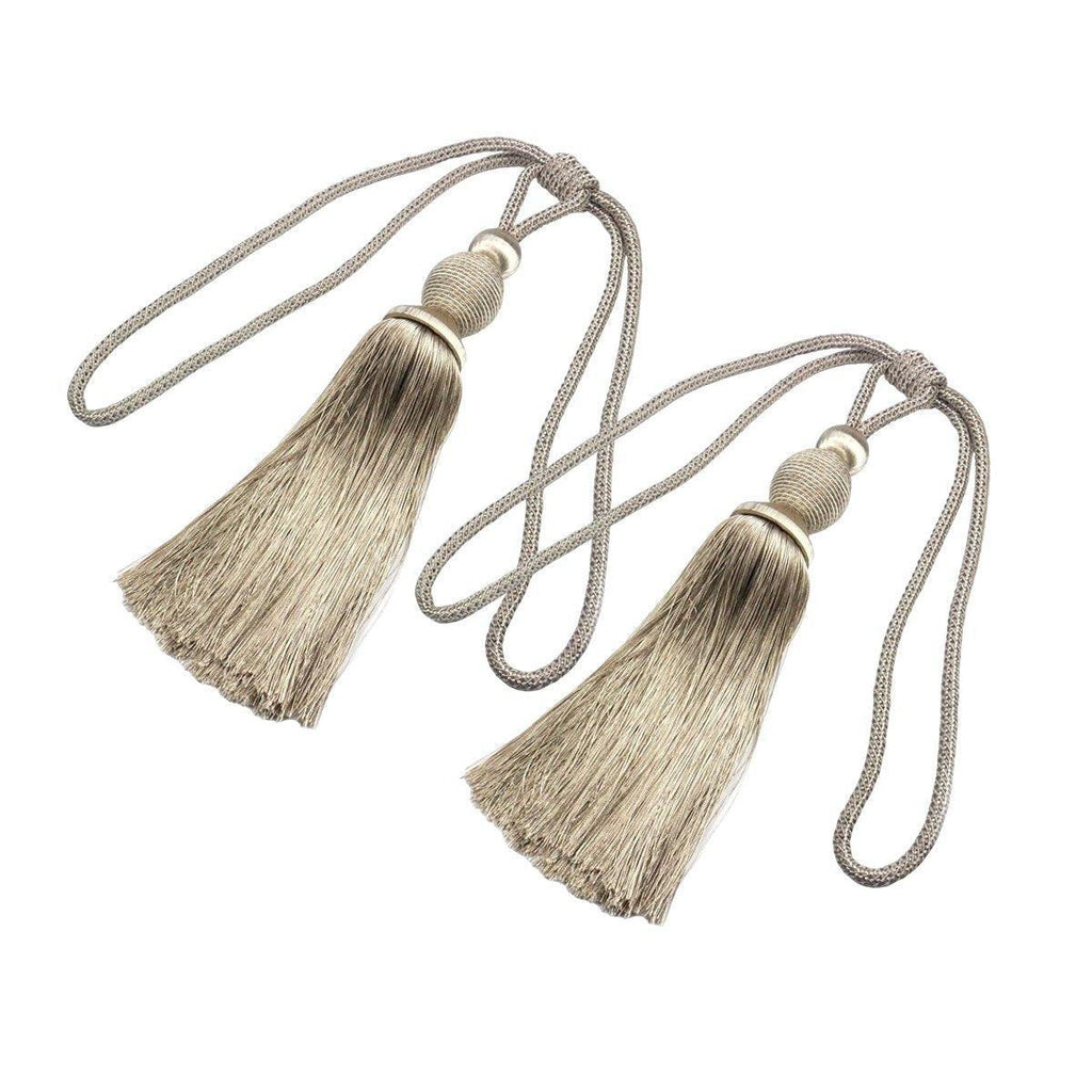 1pair Curtain Tiebacks Hanging Balls Tassel Rope Decorative Curtain Holders - Purplish Red