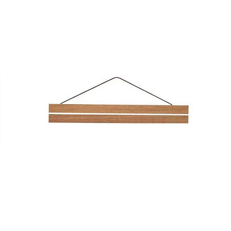 Teak Wooden Poster Frame 31–61cm Wall Art Scroll Hanger Picture Frame Clamp Holder - 51CM