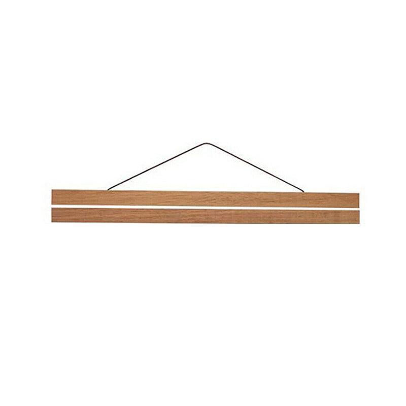 Teak Wooden Poster Frame 31–61cm Wall Art Scroll Hanger Picture Frame Clamp Holder - 51CM