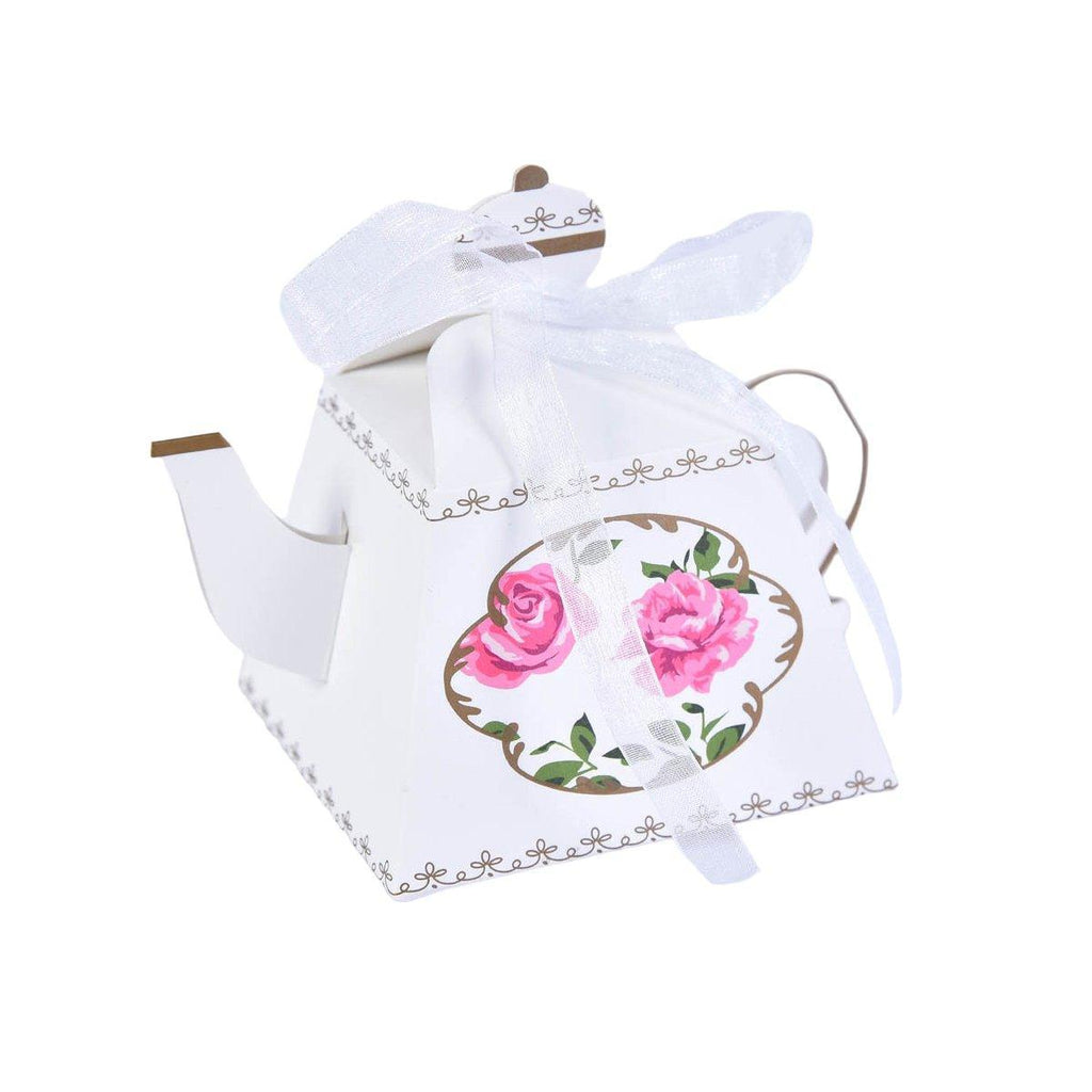 50Pcs Teapot Candy Boxes Wedding Favor Gift Packaging Tea Party Decorations - Pink