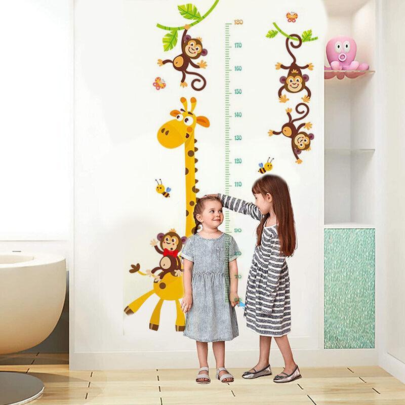 Removable Wall Height Chart Sticker Growth Measurement Ruler Decal for Wall Decor - B