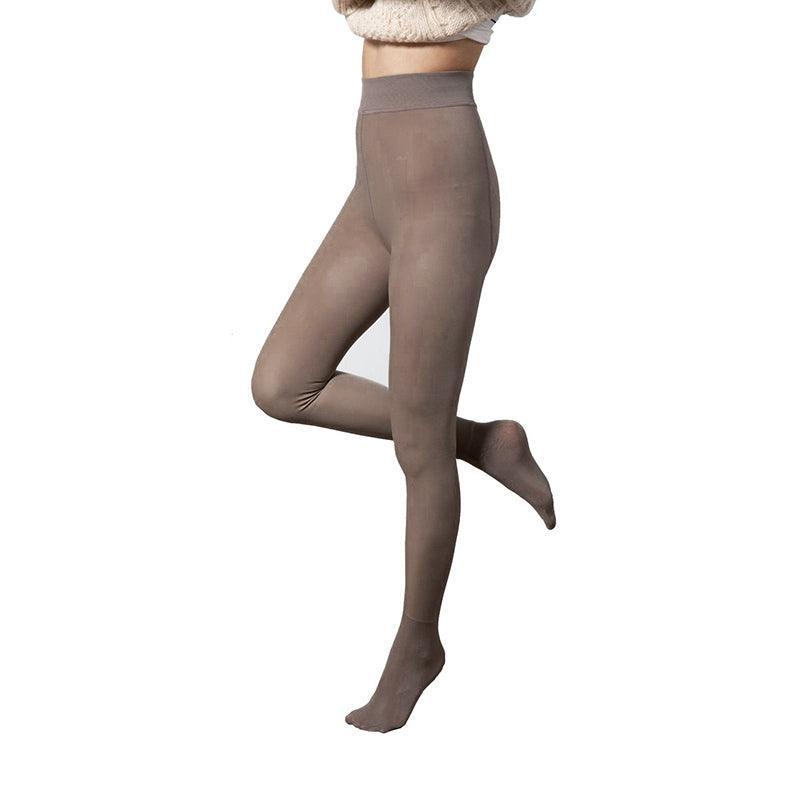 Womens Thermal Lined Translucent Pantyhose Winter Warm Fleece Tights Stockings - Nude-220g