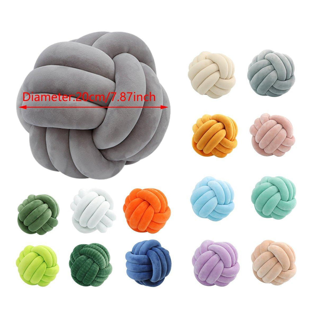 Three-Strand Braided Round Pillow Sofa Cushion Decorative Pillow for Living Room - Dark Blue
