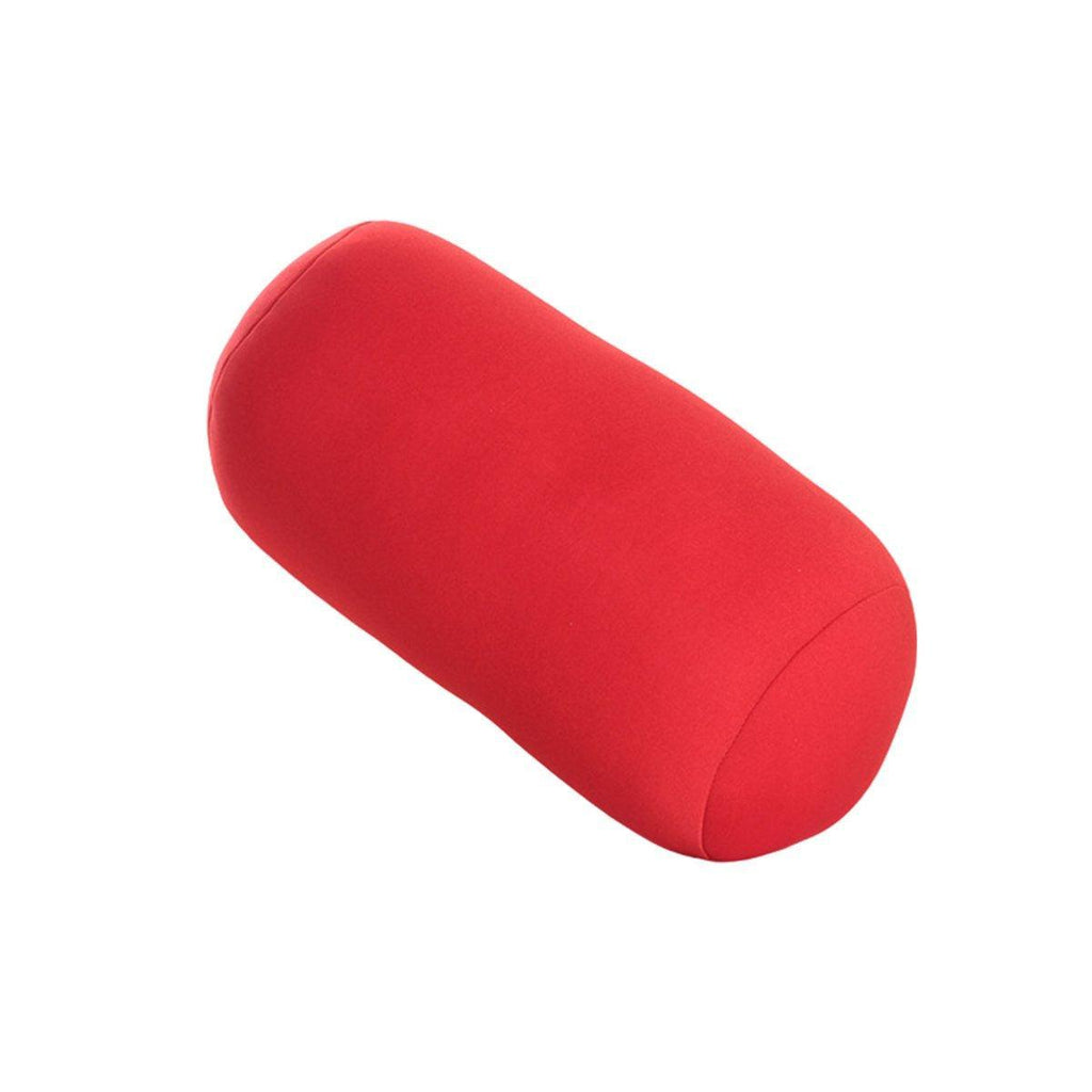Solid Color Cylindrical Foam Particle Pillow Multi-Functional Neck Waist Support - Black