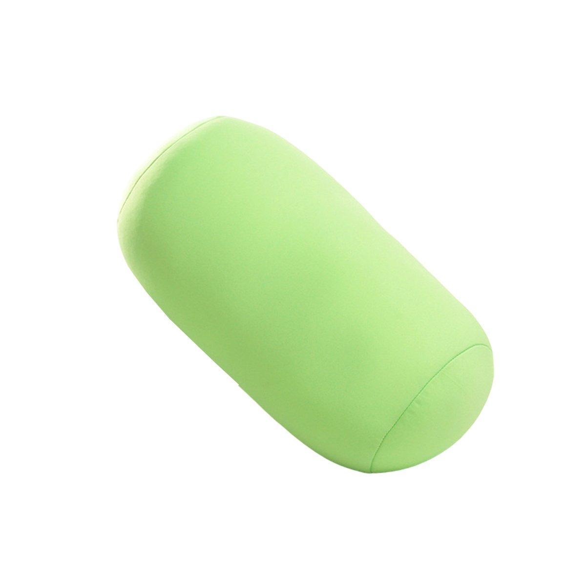 Solid Color Cylindrical Foam Particle Pillow Multi-Functional Neck Waist Support - Blue