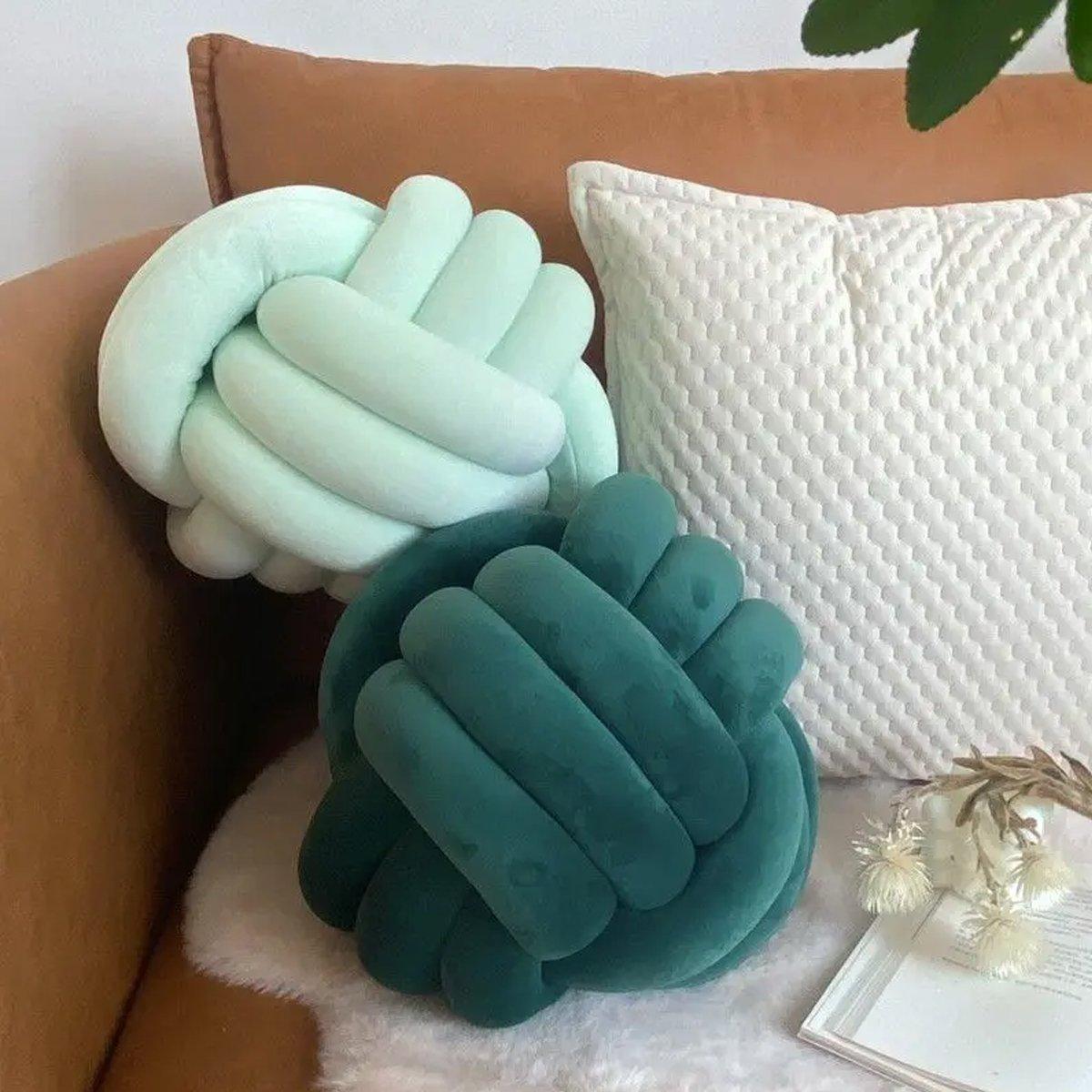 Three-Strand Braided Round Pillow Sofa Cushion Decorative Pillow for Living Room - Light Khaki