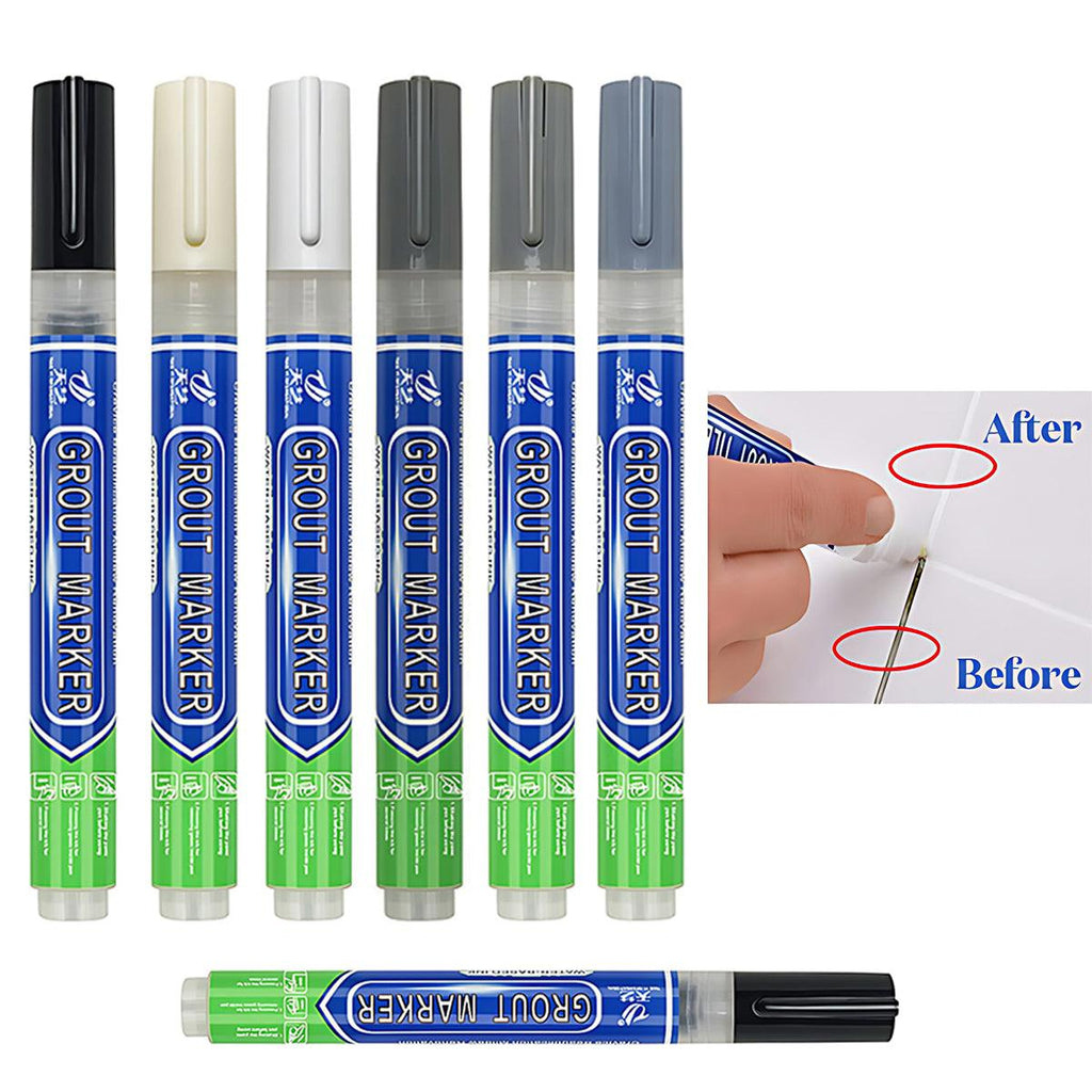 6Colours Tile Repair Pen Styling Wall Gap Grout Refresher Marker Bathroom - Black