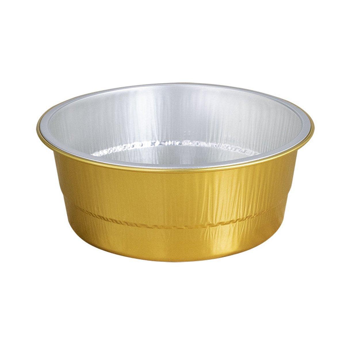 50PCS Thickened Round Aluminum Foil Containers with Plastic Lids - 520ml