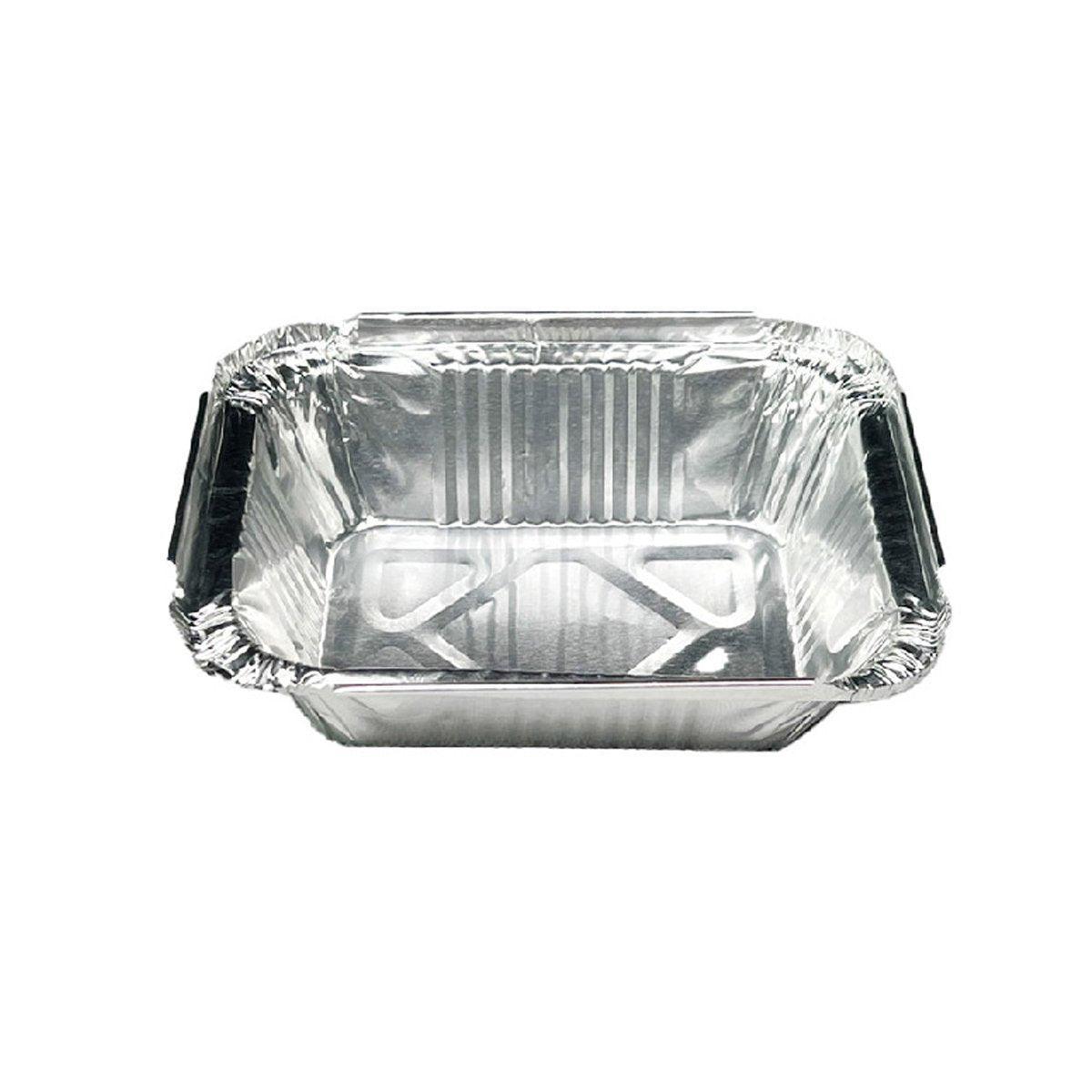 125PCS Disposable Quadrate Tin Foil Pans Oven Grill Safe Non-Stick Baking Trays - 125pcs-230ml