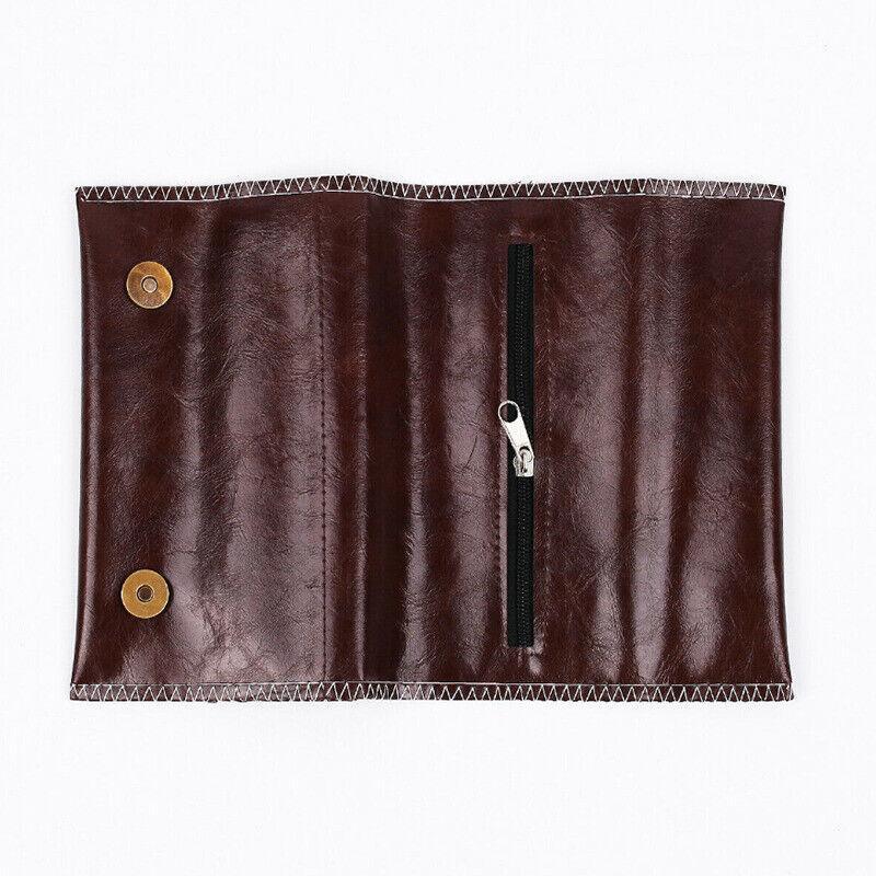 Brown Leather Cigarette Tobacco Pouch Holder Bag Case Paper Great Gift Au Stock