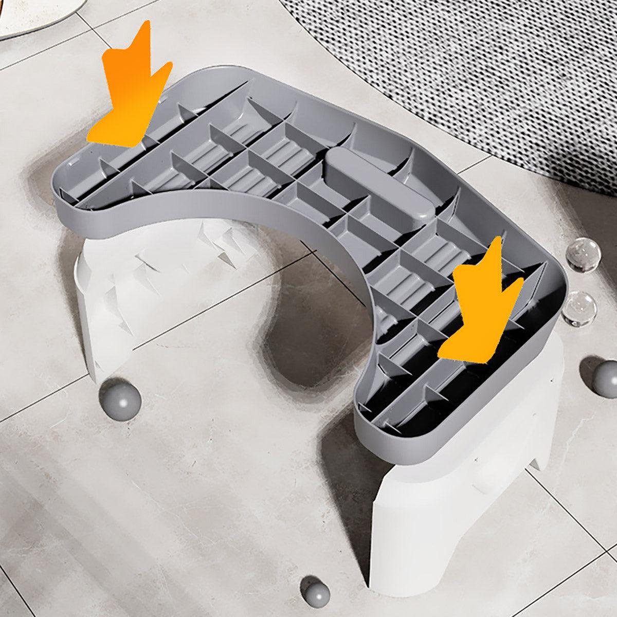 Thickened Toilet Squatting Stool Bathroom Footstool Household Restroom Pad - White