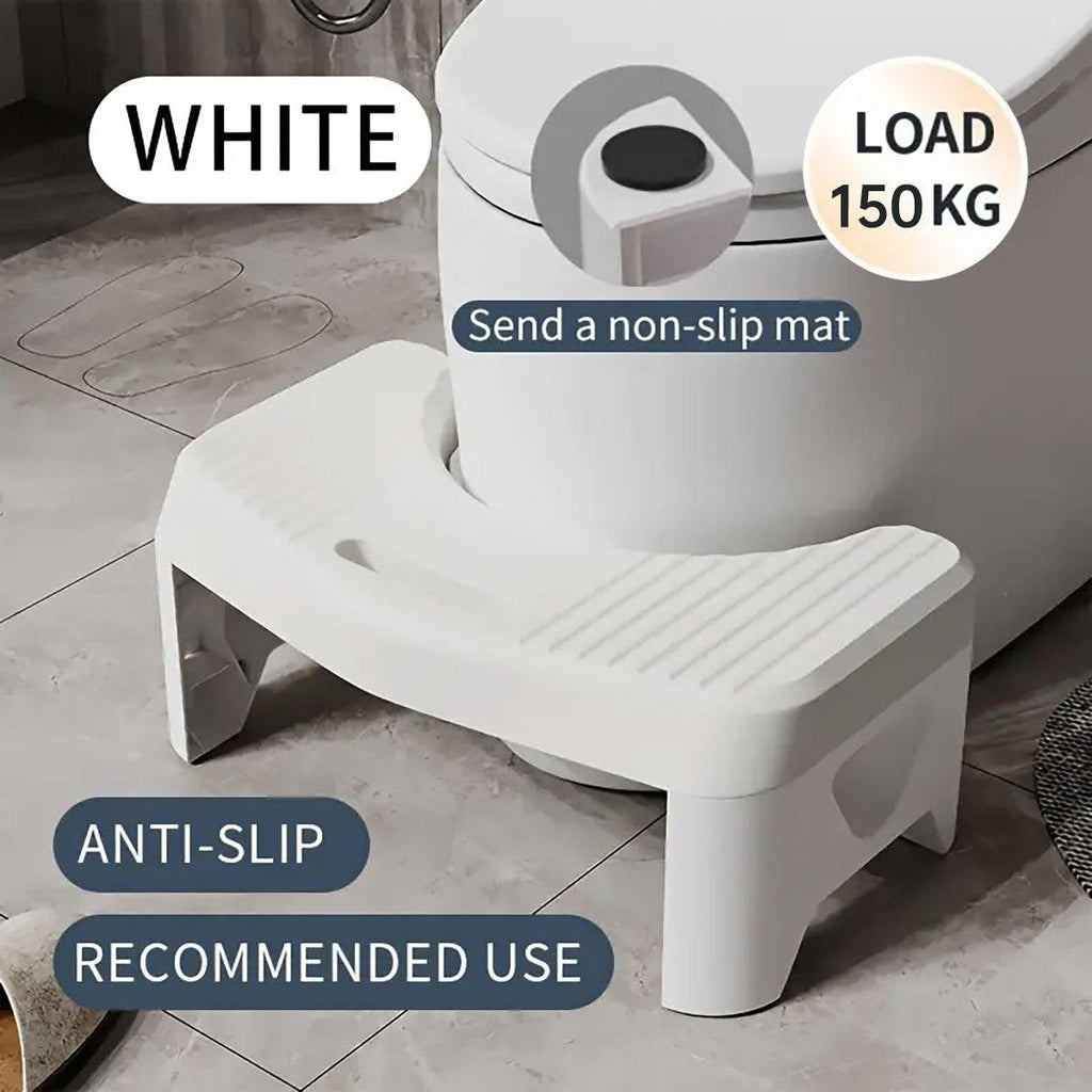 Thickened Toilet Squatting Stool Bathroom Footstool Household Restroom Pad - White