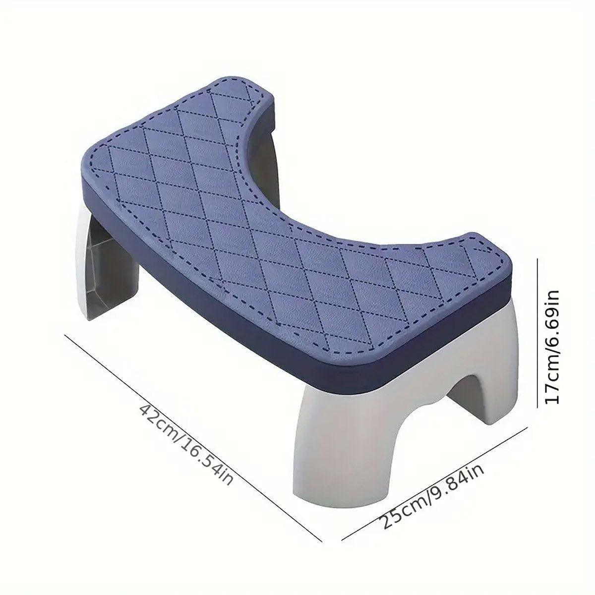 Toilet Stool Anti-Slip Bathroom Footstool for Home Use with Stable Support Design - White