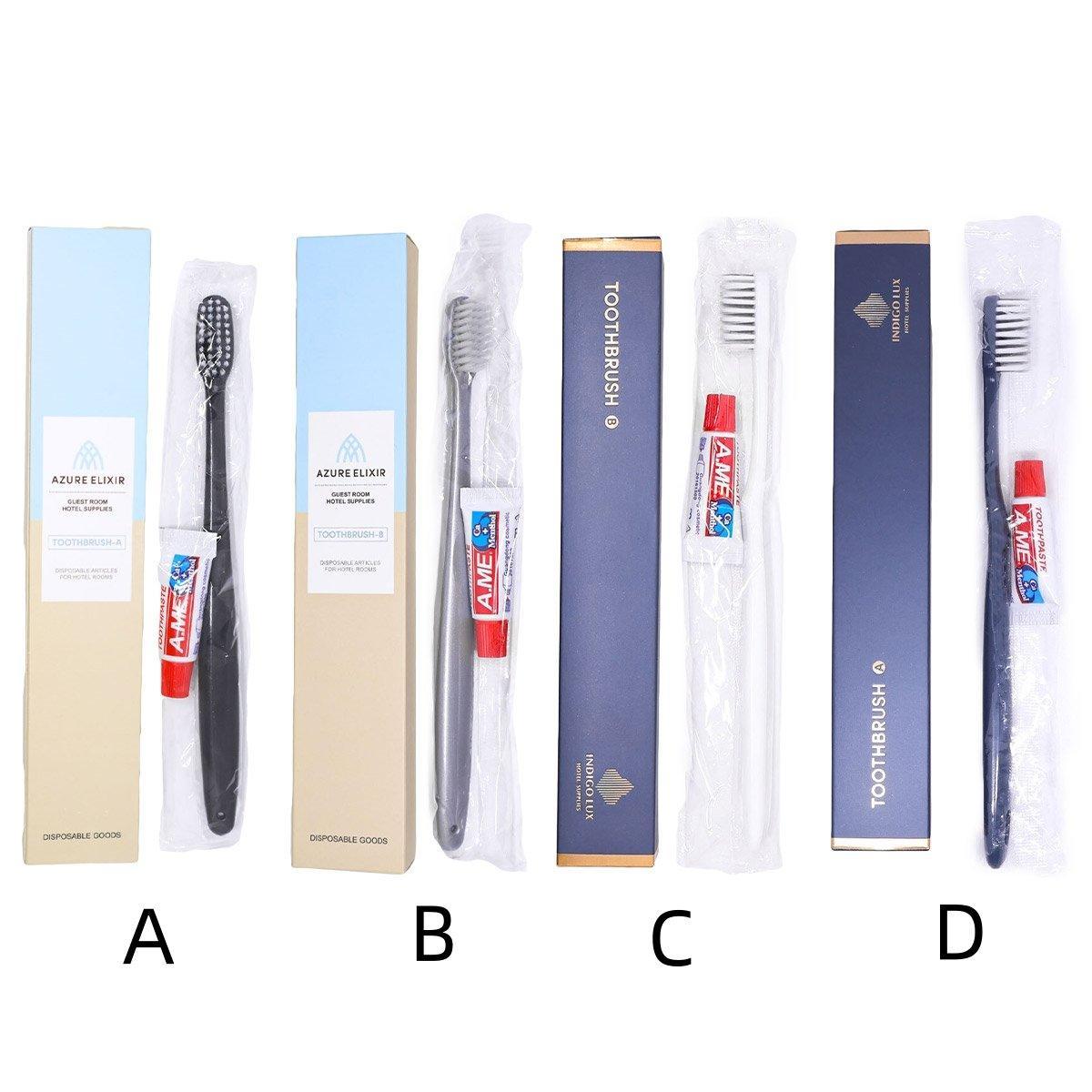 Star Hotel Toiletries Toothbrush and Toothpaste Set for Guesthouse Travel Use - B