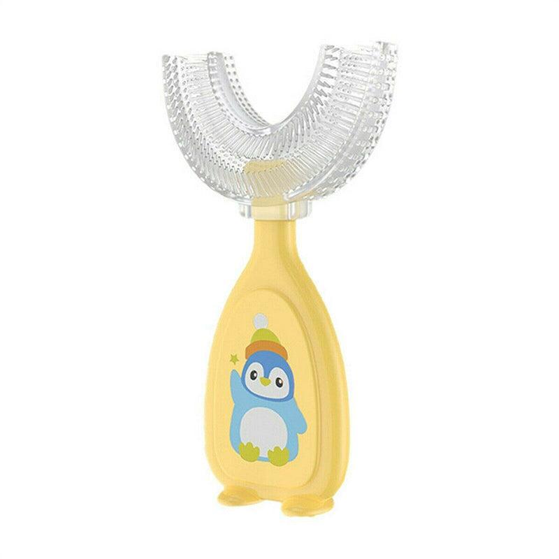 U-Shaped Silicone Toothbrush 360 Degree Design for Gentle Oral Care L Size - Blue