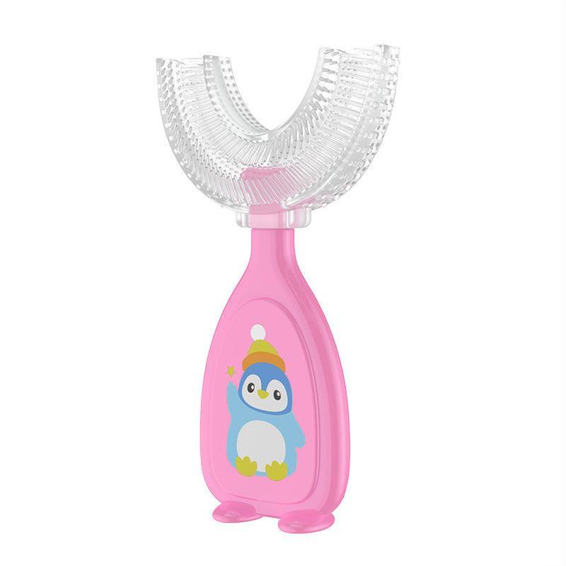 U-Shaped Silicone Toothbrush 360 Degree Design for Gentle Oral Care L Size - Blue