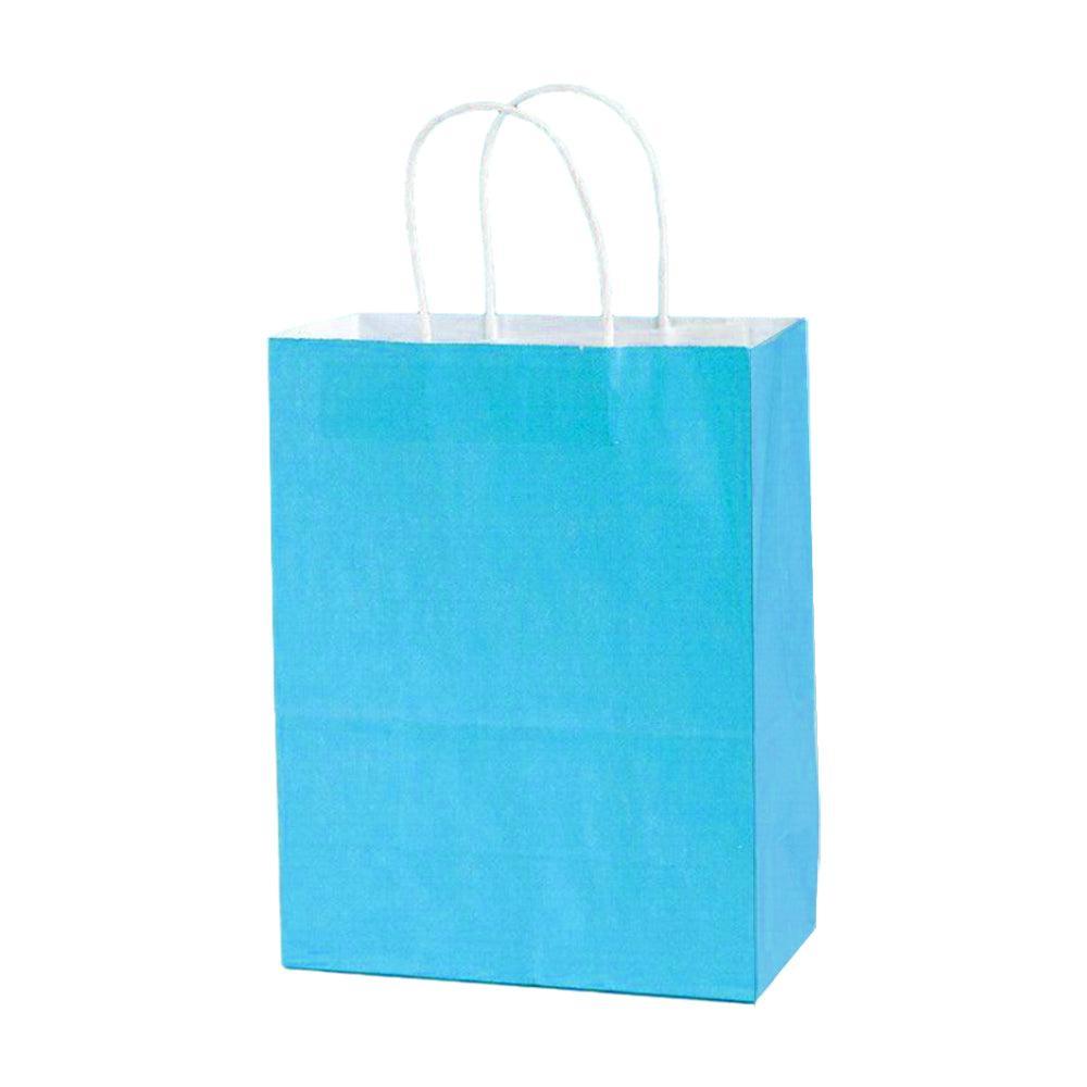 20pcs Small Kraft Paper Gift Bags with Handles for Shopping Party Favour - Pink