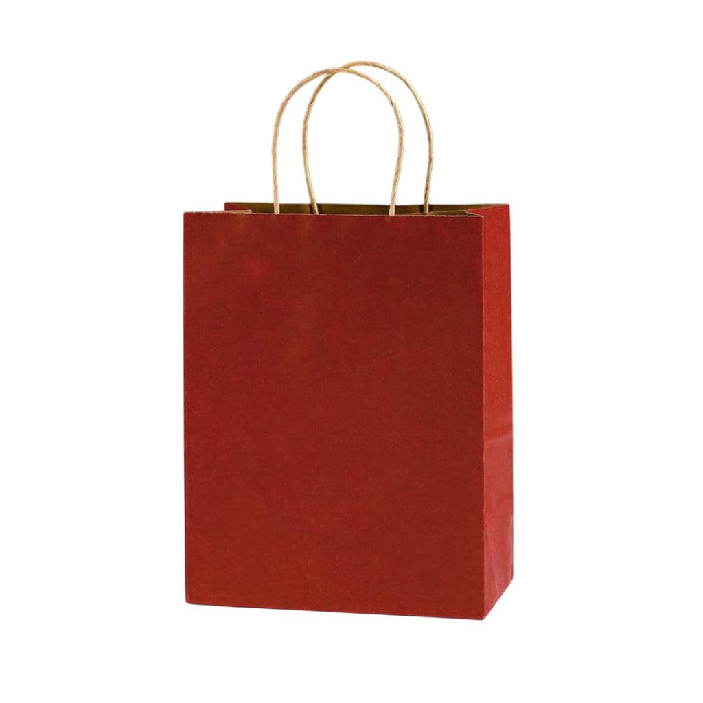 20pcs Small Kraft Paper Gift Bags with Handles for Shopping Party Favour - Red