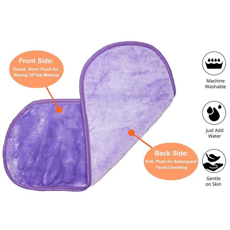 Microfibre Makeup Remover Towel Soft Face Cleaning Cloth Reusable Eraser 40x20cm - Dark Purple