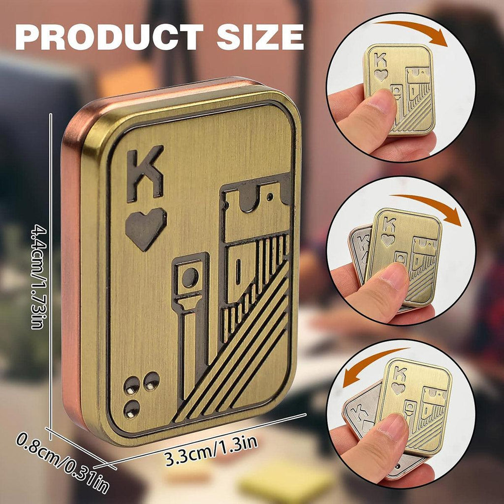 Magnetic Fidget Spinner Pop Coin Stress Relief Toy Three-Layer Sound Wave Design - Bronze